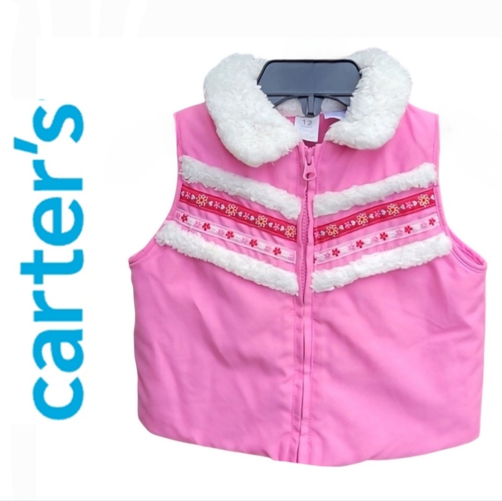 Carter's Pink Fleece-Lined Puffer Vest